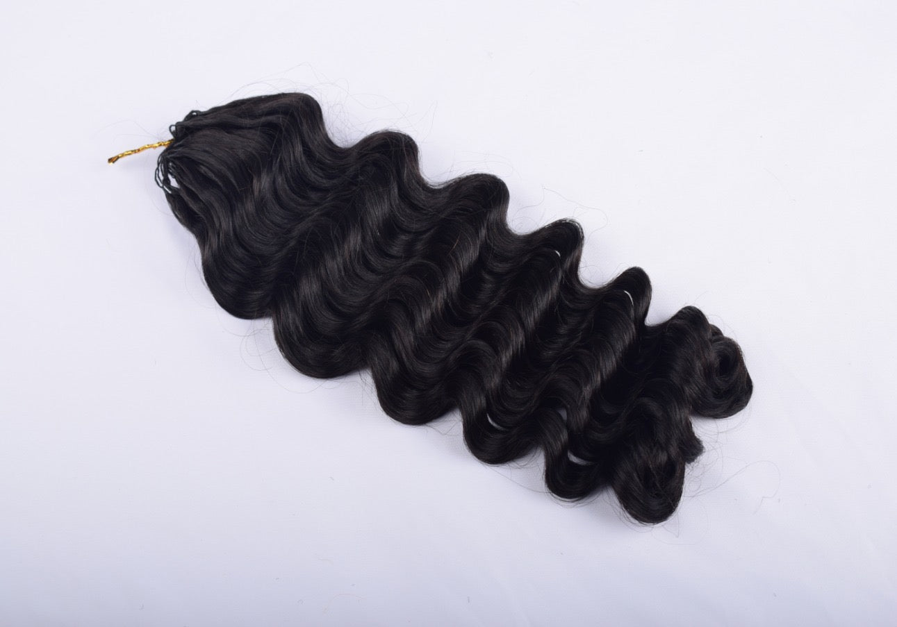 Italian Curly,Loose Curls feather Crochet Human Hair Reusable