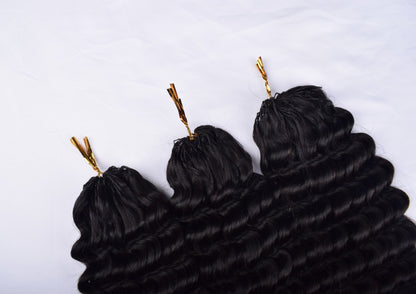 Deep Wave Feather Crochet Human Hair Reusable