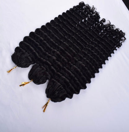 Deep Wave Feather Crochet Human Hair Reusable