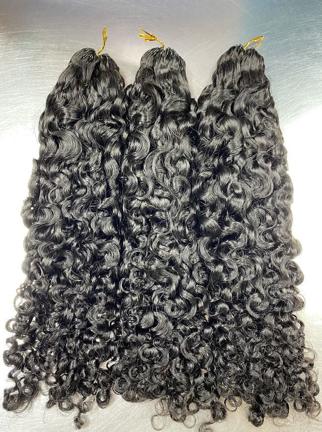 Indian Curly Feather Crochet Human Hair – Reusable