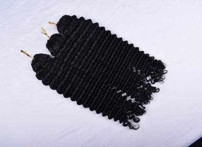 Deep Wave Feather Crochet Human Hair Reusable