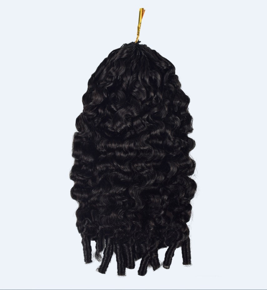 Burmese Curly feather crochet human hair Reusable