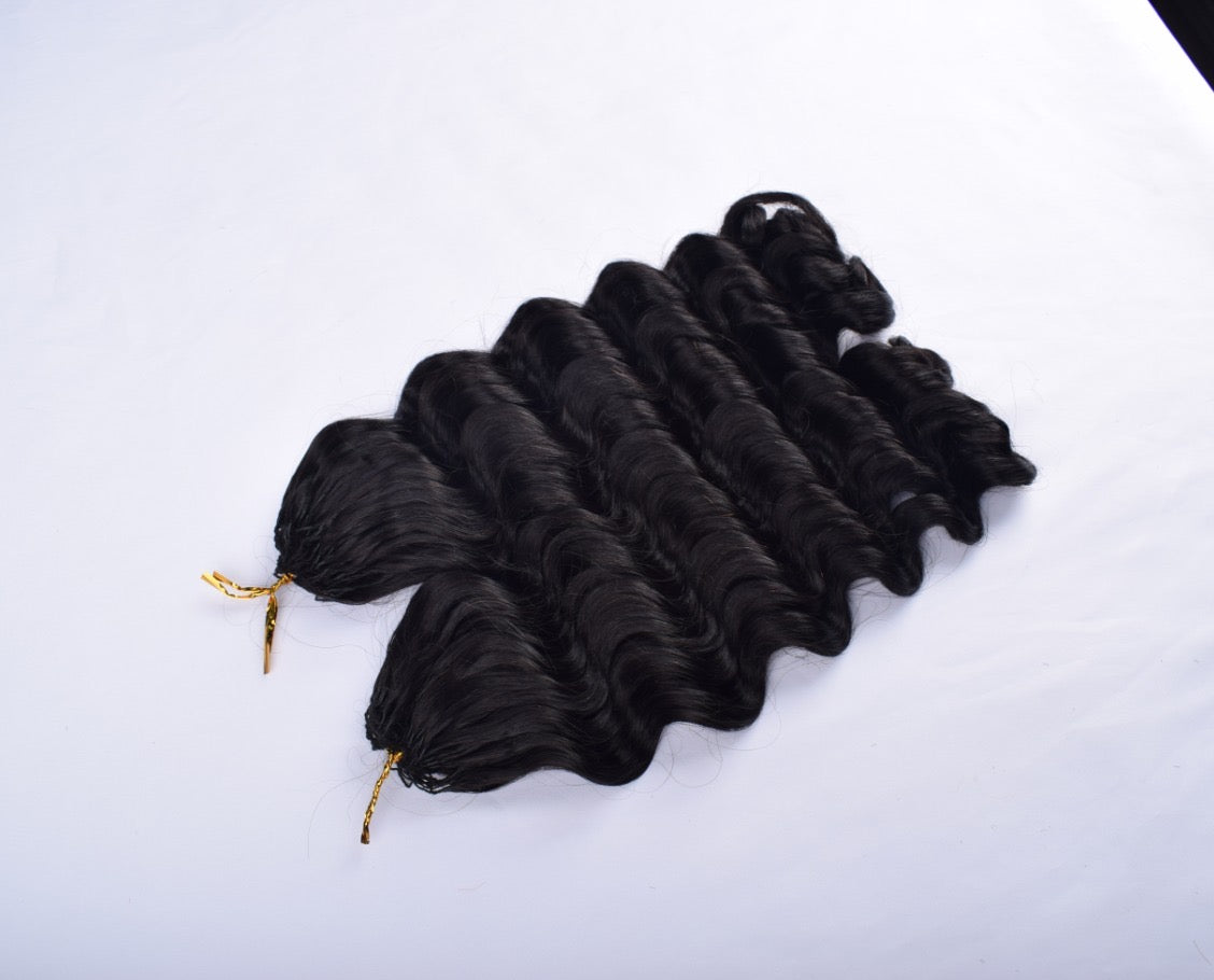 Italian  Curly,Loose Curls feather Crochet Human Hair Reusable