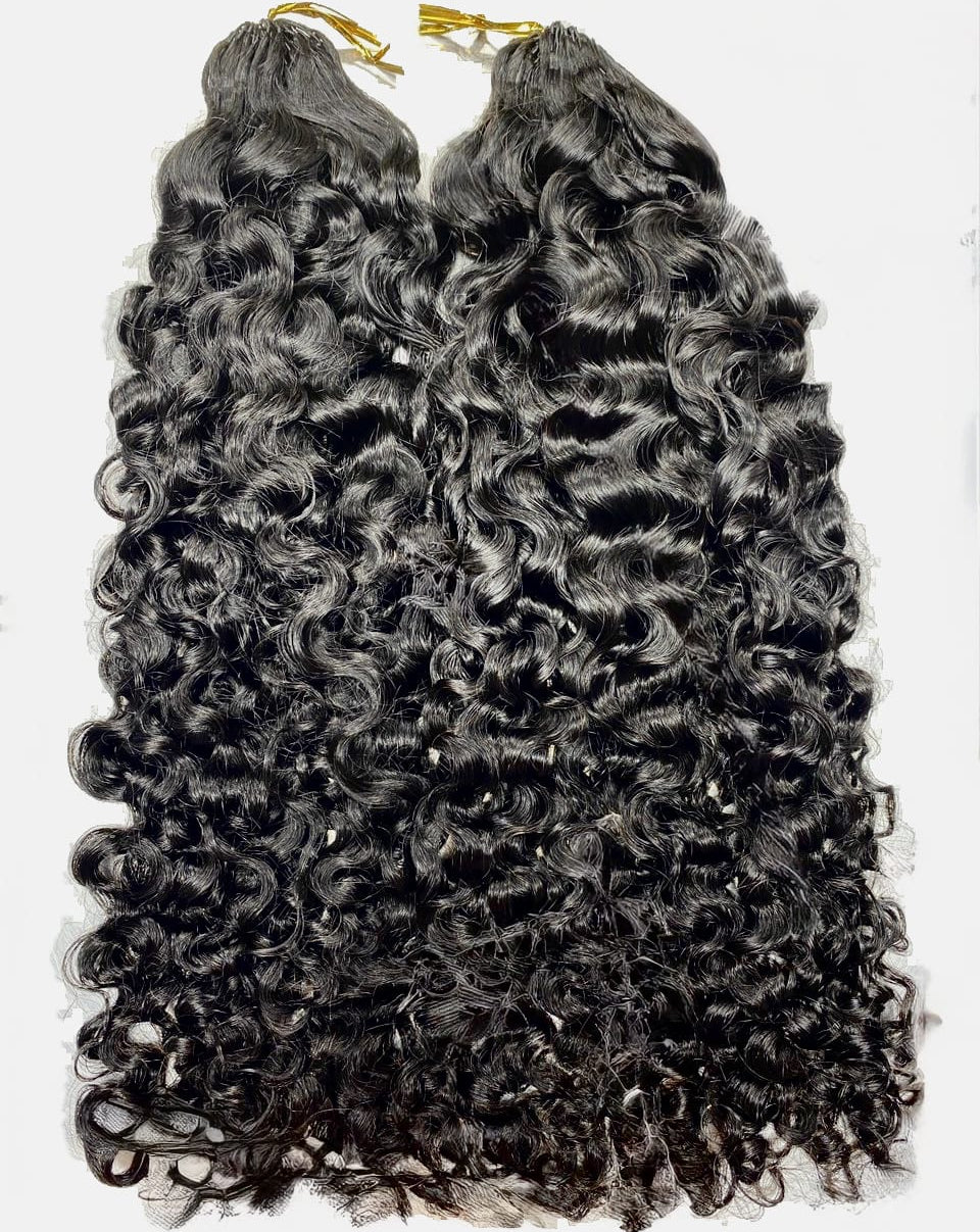 Indian Curly Feather Crochet Human Hair – Reusable