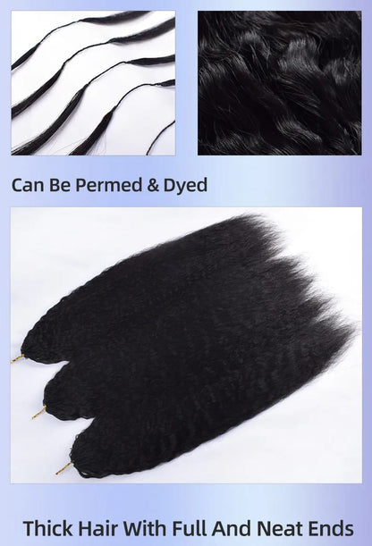 Kinky Straight Crochet Human Hair – Reusable