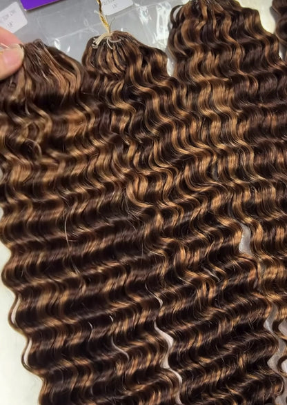 Deep Wave Feather Crochet Human Hair Reusable