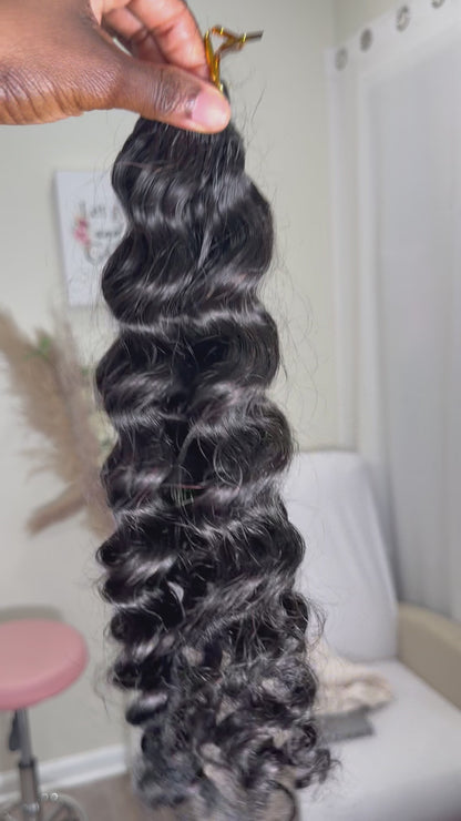 Italian  Curly,Loose Curls feather Crochet Human Hair Reusable
